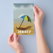 Vintages Reiseplakat aus Jersey. Flyer (Handgriff)