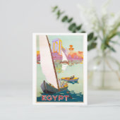 Vintages Reiseplakat für Ägypten Postkarte (Stehend Vorderseite)