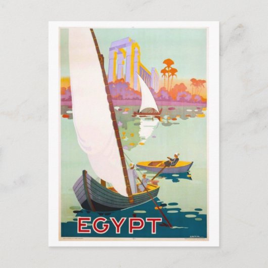 Vintages Reiseplakat für Ägypten Postkarte (Vorderseite)