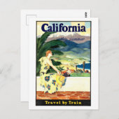 Vintages Reiseplakat für California Postkarte (Vorne/Hinten)