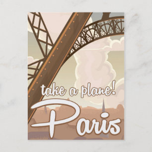 Vintages Reiseplakat für den Cartoon Paris Postkarte