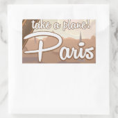 Vintages Reiseplakat für den Cartoon Paris Rechteckiger Aufkleber (Tasche)