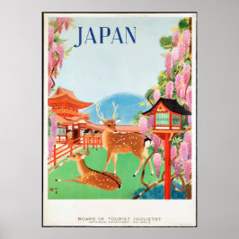Vintages Reiseplakat für Hirsche und Japanische Pa Poster