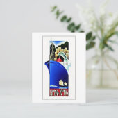 Vintages Reiseplakat für Hong Kong Postkarte (Stehend Vorderseite)