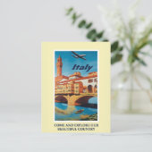 Vintages Reiseplakat für Italien Postkarte (Stehend Vorderseite)