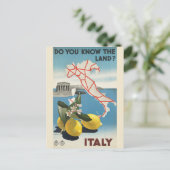 Vintages Reiseplakat für Italien Postkarte (Stehend Vorderseite)