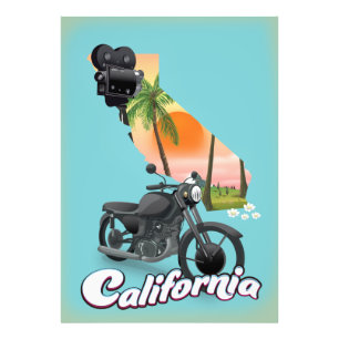 Vintages Reiseplakat für Kalifornien Fotodruck