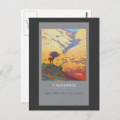 Vintages Reiseplakat für Kalifornien Postkarte (Vorne/Hinten)