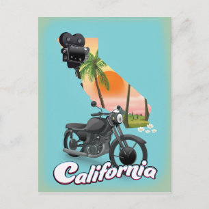 Vintages Reiseplakat für Kalifornien Postkarte