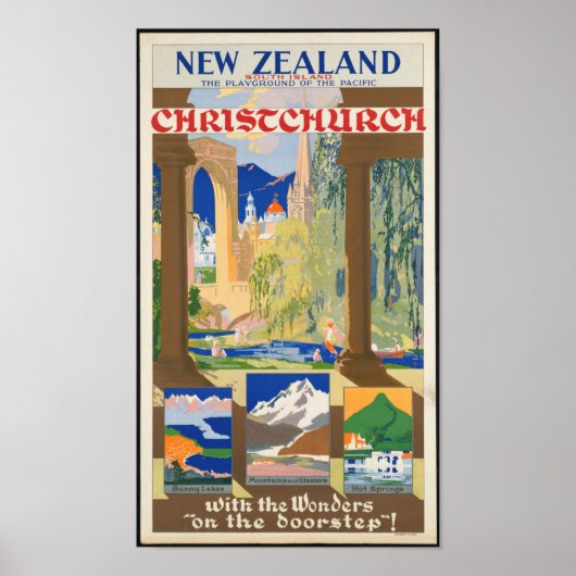 Vintages Reiseplakat für Neuseeland Poster (Vorne)