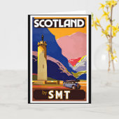 Vintages Reiseplakat für Schottland, Karte (Gelbe Blume)