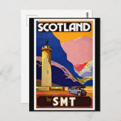 Vintages Reiseplakat für Schottland, Postkarte (Vorne/Hinten)