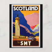 Vintages Reiseplakat für Schottland, Postkarte (Vorderseite)