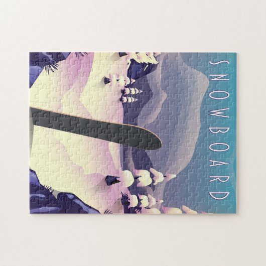 Vintages Reiseplakat für Snowboards Puzzle (Horizontal)