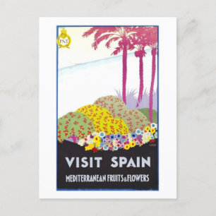 Vintages Reiseplakat für Spanien Postkarte