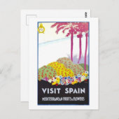 Vintages Reiseplakat für Spanien Postkarte (Vorne/Hinten)