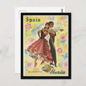 Vintages Reiseplakat für Spanien, Postkarte (Vorne/Hinten)