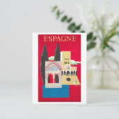 Vintages Reiseplakat für Spanien Postkarte (Stehend Vorderseite)