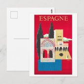 Vintages Reiseplakat für Spanien Postkarte (Vorne/Hinten)