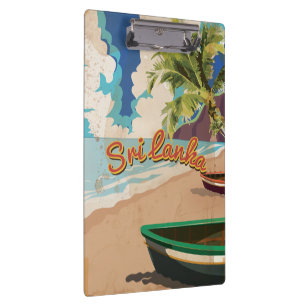 Vintages Reiseplakat für Sri Lanka Klemmbrett