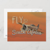 Vintages Reiseplakat für Südafrika Postkarte (Vorne/Hinten)