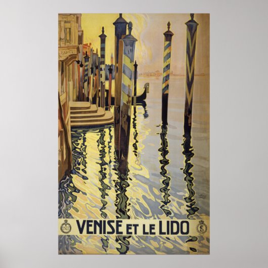 Vintages Reiseplakat für Venedig Poster (Vorne)