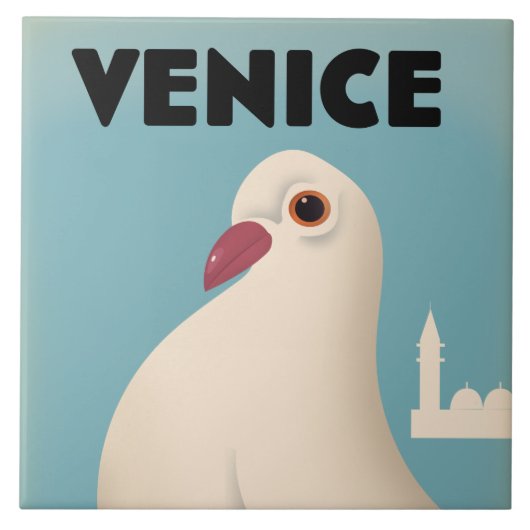 Vintages Reiseplakat in Venedig Fliese (Vorderseite)