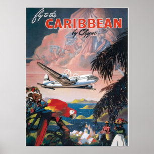 Vintages Reiseplakat Karibik Poster