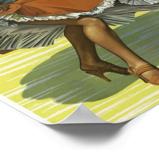 Vintages Reiseplakat Karibik Poster (Ecke)