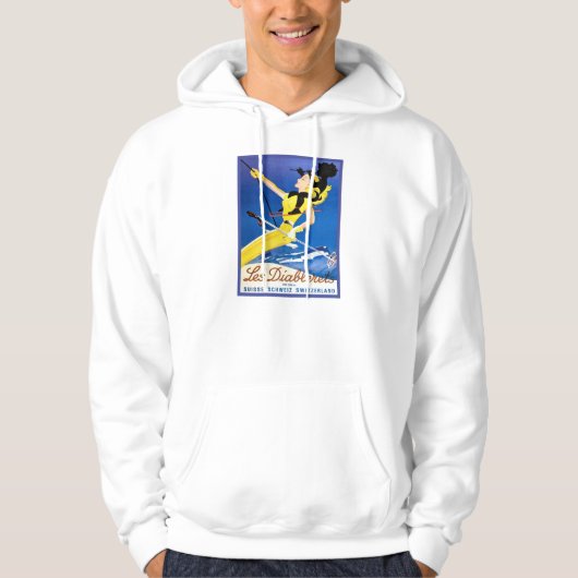 Vintages Reiseplakat, Les Diablerets, die Schweiz Hoodie (Vorderseite)