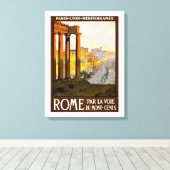 Vintages Reiseplakat Rom Italien oder Roma Italien Leinwanddruck (Insitu (Holzboden))