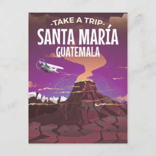 Vintages Reiseplakat Sankt María Guatemala Feiertagspostkarte