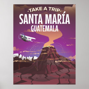 Vintages Reiseplakat Sankt María Guatemala Poster