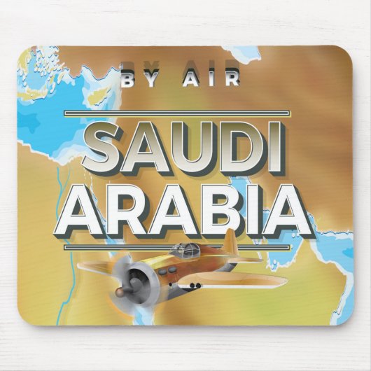 Vintages Reiseplakat Saudi-Arabien Mousepad (Vorne)