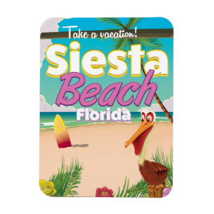 Vintages Reiseplakat Siestastrandfloridas Magnet
