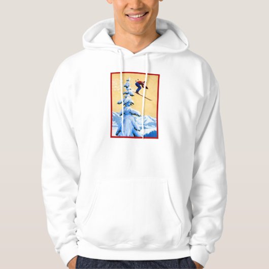 Vintages Reiseplakat, Skipullover Hoodie (Vorderseite)