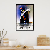 Vintages Reiseplakat von Barcelona Poster (Küche)