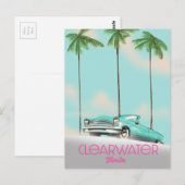 Vintages Reiseplakat von Clearwater Florida Postkarte (Vorne/Hinten)