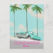 Vintages Reiseplakat von Clearwater Florida Postkarte (Vorderseite)