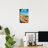 Vintages Reiseplakat von Nizza Poster (Heimbüro)