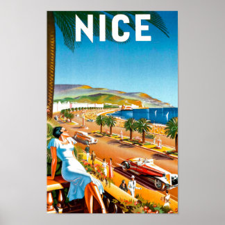 Vintages Reiseplakat von Nizza Poster
