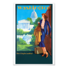 Vintages Reiseplakat von Washington Fotodruck