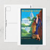 Vintages Reiseplakat von Washington Postkarte (Vorne/Hinten)