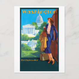 Vintages Reiseplakat von Washington Postkarte