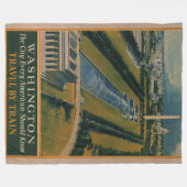 Vintages Reiseplakat Washington DC Fleecedecke (Vorderseite (Horizontal))