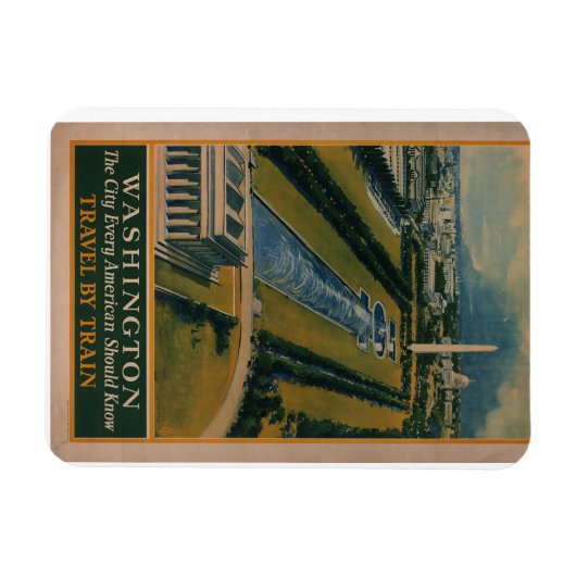 Vintages Reiseplakat Washington DC Magnet (Horizontal)