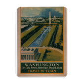 Vintages Reiseplakat Washington DC Magnet (Vertikal)