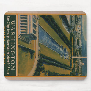 Vintages Reiseplakat Washington DC Mousepad