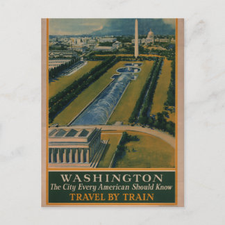Vintages Reiseplakat Washington DC Postkarte