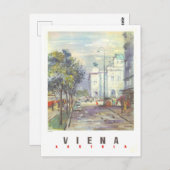 Vintages Reiseplakat Wien Postkarte (Vorne/Hinten)